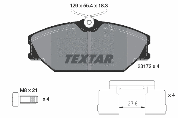 Diskinių stabdžių trinkelių rinkinys TEXTAR 2317203