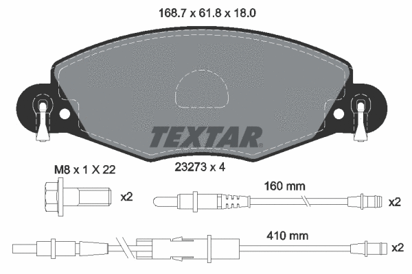 Diskinių stabdžių trinkelių rinkinys TEXTAR 2327301