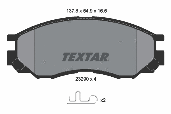 Diskinių stabdžių trinkelių rinkinys TEXTAR 2329002