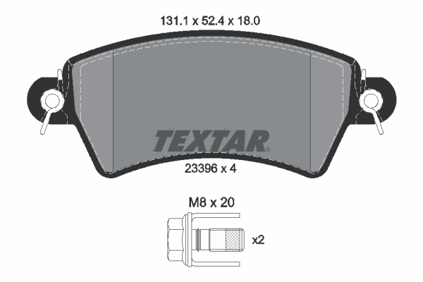 Diskinių stabdžių trinkelių rinkinys TEXTAR 2339602
