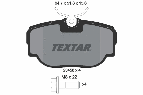 Diskinių stabdžių trinkelių rinkinys TEXTAR 2345801