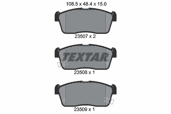 Diskinių stabdžių trinkelių rinkinys TEXTAR 2350701