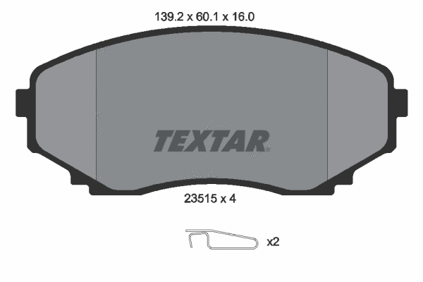 Diskinių stabdžių trinkelių rinkinys TEXTAR 2351501