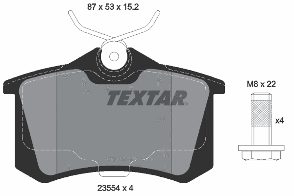 Diskinių stabdžių trinkelių rinkinys TEXTAR 2355401