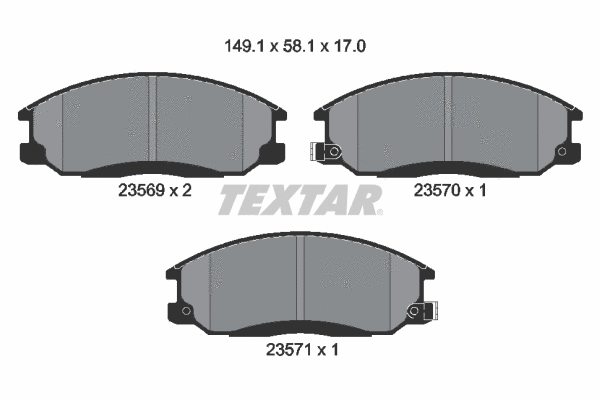 Diskinių stabdžių trinkelių rinkinys TEXTAR 2356901