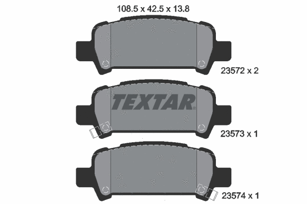 Diskinių stabdžių trinkelių rinkinys TEXTAR 2357202