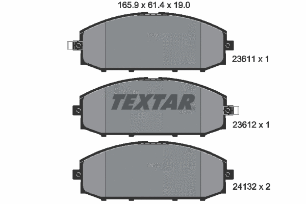 Diskinių stabdžių trinkelių rinkinys TEXTAR 2361101