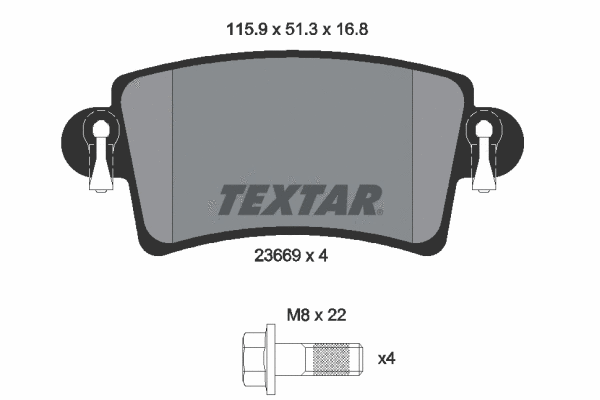 Diskinių stabdžių trinkelių rinkinys TEXTAR 2366901