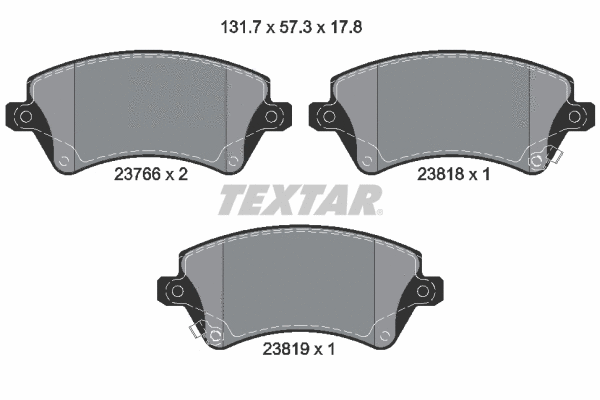 Diskinių stabdžių trinkelių rinkinys TEXTAR 2376601