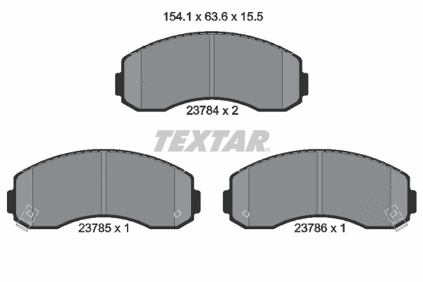 Diskinių stabdžių trinkelių rinkinys TEXTAR 2378401