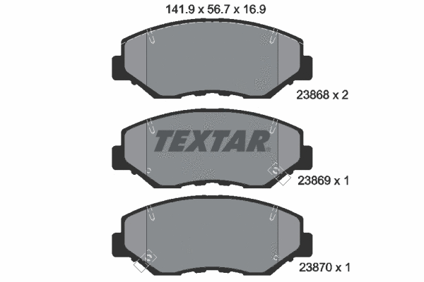 Diskinių stabdžių trinkelių rinkinys TEXTAR 2386801