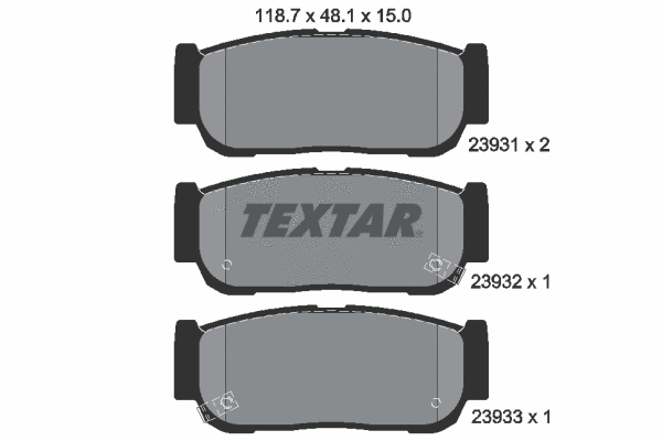 Diskinių stabdžių trinkelių rinkinys TEXTAR 2393101