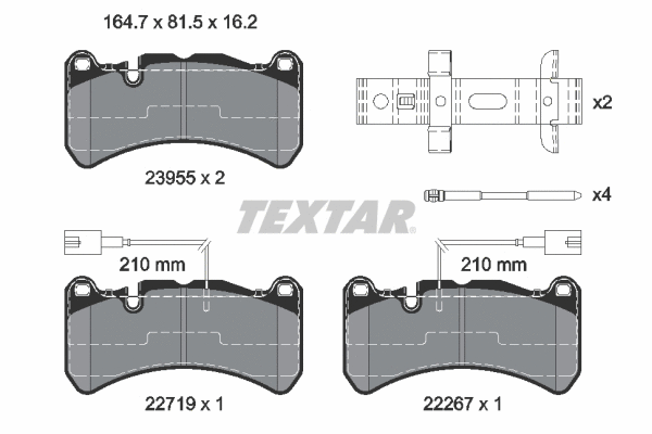 Diskinių stabdžių trinkelių rinkinys TEXTAR 2395503