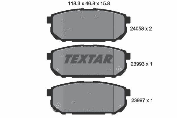 Diskinių stabdžių trinkelių rinkinys TEXTAR 2405801