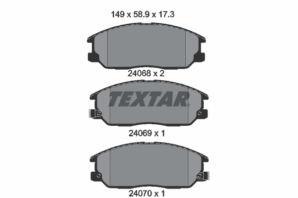 Diskinių stabdžių trinkelių rinkinys TEXTAR 2406801