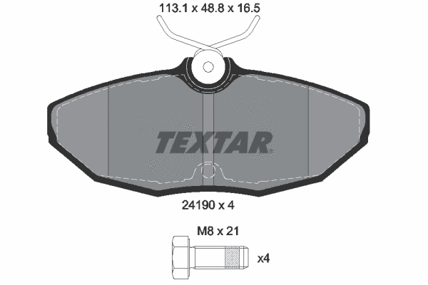 Diskinių stabdžių trinkelių rinkinys TEXTAR 2419001
