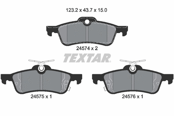 Diskinių stabdžių trinkelių rinkinys TEXTAR 2457401