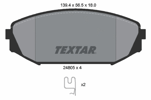 Diskinių stabdžių trinkelių rinkinys TEXTAR 2480501