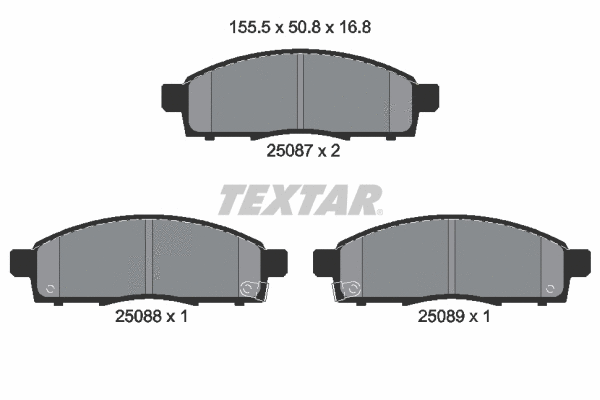 Diskinių stabdžių trinkelių rinkinys TEXTAR 2508701