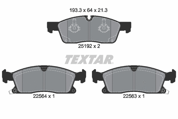 Diskinių stabdžių trinkelių rinkinys TEXTAR 2519207