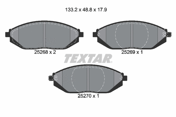Diskinių stabdžių trinkelių rinkinys TEXTAR 2526801