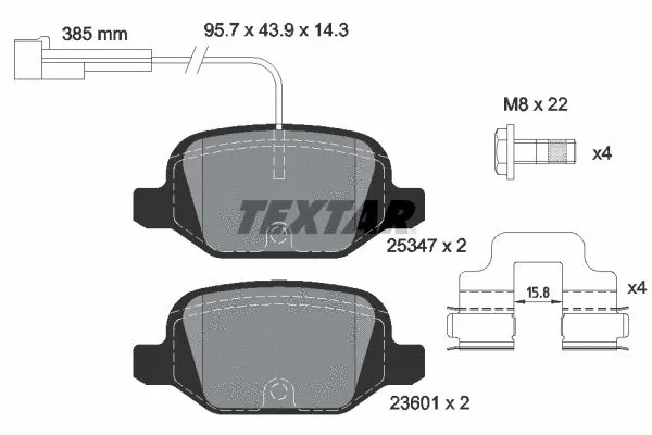 Diskinių stabdžių trinkelių rinkinys TEXTAR 2534701