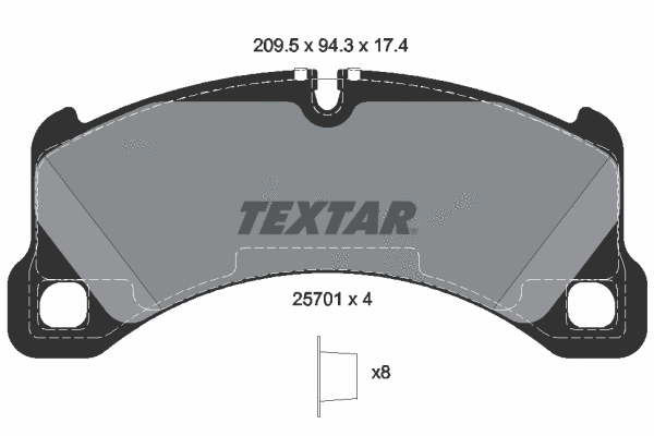 Diskinių stabdžių trinkelių rinkinys TEXTAR 2570101
