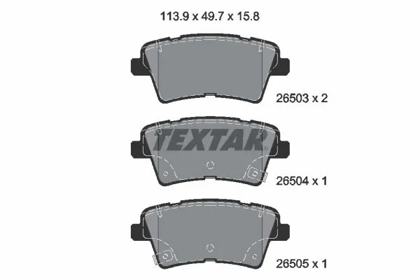 Diskinių stabdžių trinkelių rinkinys TEXTAR 2650301