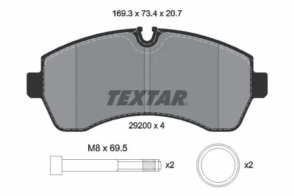 Diskinių stabdžių trinkelių rinkinys TEXTAR 2920006