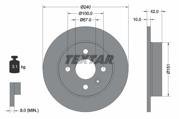 Stabdžių diskas TEXTAR 92092003