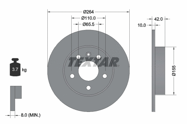 Stabdžių diskas TEXTAR 92092103