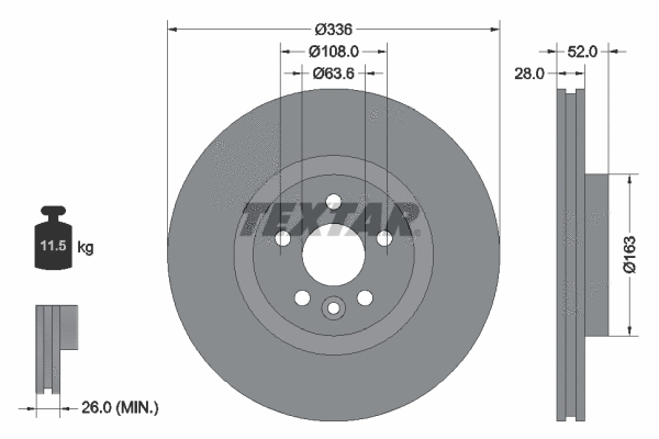 Stabdžių diskas TEXTAR 92168203