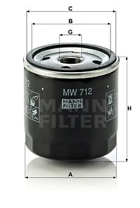 Alyvos filtras MANN-FILTER MW 712