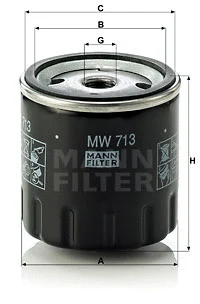 Alyvos filtras MANN-FILTER MW 713