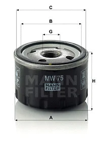 Alyvos filtras MANN-FILTER MW 75