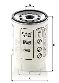 Kuro filtras MANN-FILTER PL 270 x