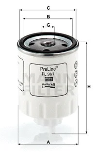 Kuro filtras MANN-FILTER PL 50/1