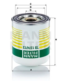 Suspausto oro sistemos oro džiovintuvo kasetė MANN-FILTER TB 1374/13 x