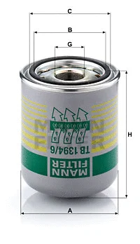 Suspausto oro sistemos oro džiovintuvo kasetė MANN-FILTER TB 1394/6 x