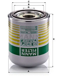 Suspausto oro sistemos oro džiovintuvo kasetė MANN-FILTER TB 1394/8 x