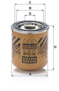 Suspausto oro sistemos oro džiovintuvo kasetė MANN-FILTER TB 1396 x