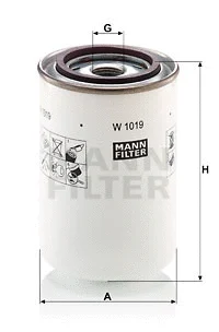 Hidraulinės sistemos filtras MANN-FILTER W 1019