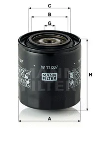 Alyvos filtras MANN-FILTER W 11 007