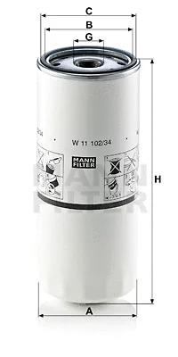 Alyvos filtras MANN-FILTER W 11 102/34