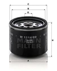 Alyvos filtras MANN-FILTER W 1114/80