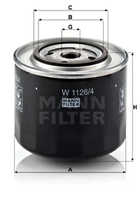 Alyvos filtras MANN-FILTER W 1126