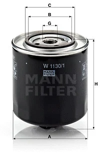 Alyvos filtras MANN-FILTER W 1130/1