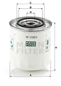Alyvos filtras MANN-FILTER W 1130/3
