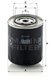 Alyvos filtras MANN-FILTER W 1140