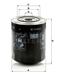 Alyvos filtras MANN-FILTER W 1140/2